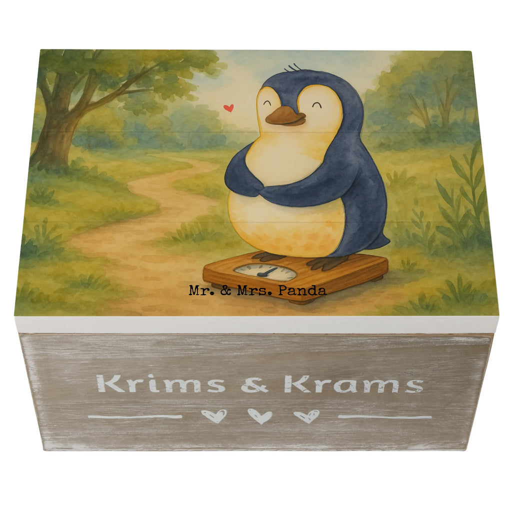 Skrzynia drewniana Pingwin dieta Design XXL, Geschenkbox, Erinnerungskiste, Holzkiste, Schatzkiste, Geschenkdose, Erinnerungsbox, Dekokiste, Truhe, Kiste, Aufbewahrungsbox, Schatulle, Pinguin, Gewicht, Körperliebe, Pinguine, Selbstrespekt, Abspecken, Motivation, Diät, Selbstliebe, Abnehmen