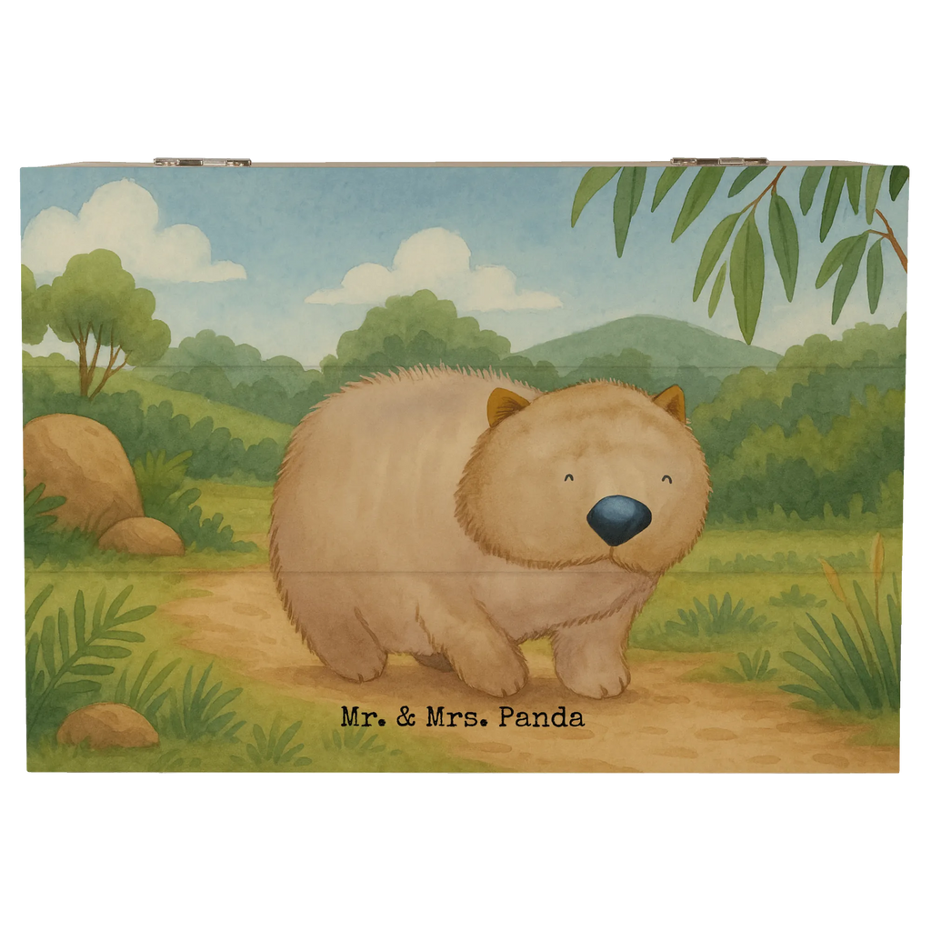 Holzkiste Wombat Design Aufbewahrungsbox, Truhe, Dekokiste, Erinnerungsbox, Erinnerungskiste, Geschenkbox, Kiste, Schatulle, Schatzkiste, Holzkiste, XXL, Geschenkdose, Tiermotive, Gute Laune, lustige Sprüche, Tiere, Australien, Das Leben ist schön, Spruch, Wombat, Motivation