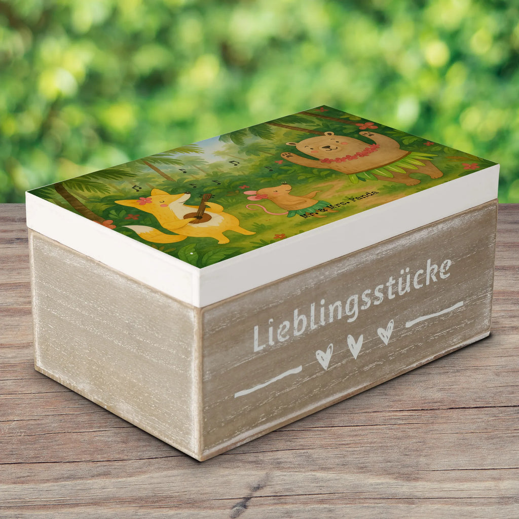 Holzkiste Waldtiere Aloha Design Kiste, Schatulle, Erinnerungskiste, Aufbewahrungsbox, Dekokiste, Schatzkiste, XXL, Holzkiste, Erinnerungsbox, Geschenkbox, Truhe, Geschenkdose, Tiermotive, Gute Laune, lustige Sprüche, Tiere, Igel, Tanzen, Aloha, Waldtiere, Bär, Wald, Hase, Leben, Musik, Lachen