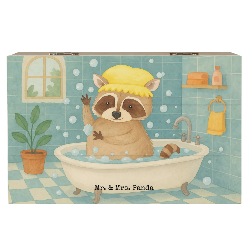 Holzkiste Waschbär Design Schatzkiste, Geschenkbox, Geschenkdose, Erinnerungsbox, Dekokiste, Kiste, XXL, Holzkiste, Erinnerungskiste, Truhe, Aufbewahrungsbox, Schatulle, Tiermotive, Gute Laune, lustige Sprüche, Tiere, Fröhlich, Waschbär, Seifenblasen, Tagträumen, waschen, Plan