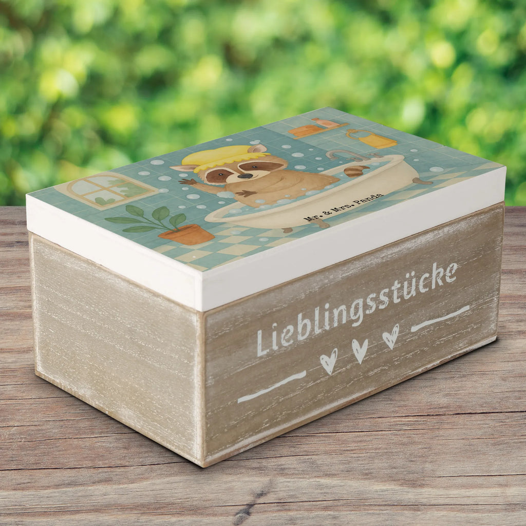 Holzkiste Waschbär Design Schatzkiste, Geschenkbox, Geschenkdose, Erinnerungsbox, Dekokiste, Kiste, XXL, Holzkiste, Erinnerungskiste, Truhe, Aufbewahrungsbox, Schatulle, Tiermotive, Gute Laune, lustige Sprüche, Tiere, Fröhlich, Waschbär, Seifenblasen, Tagträumen, waschen, Plan