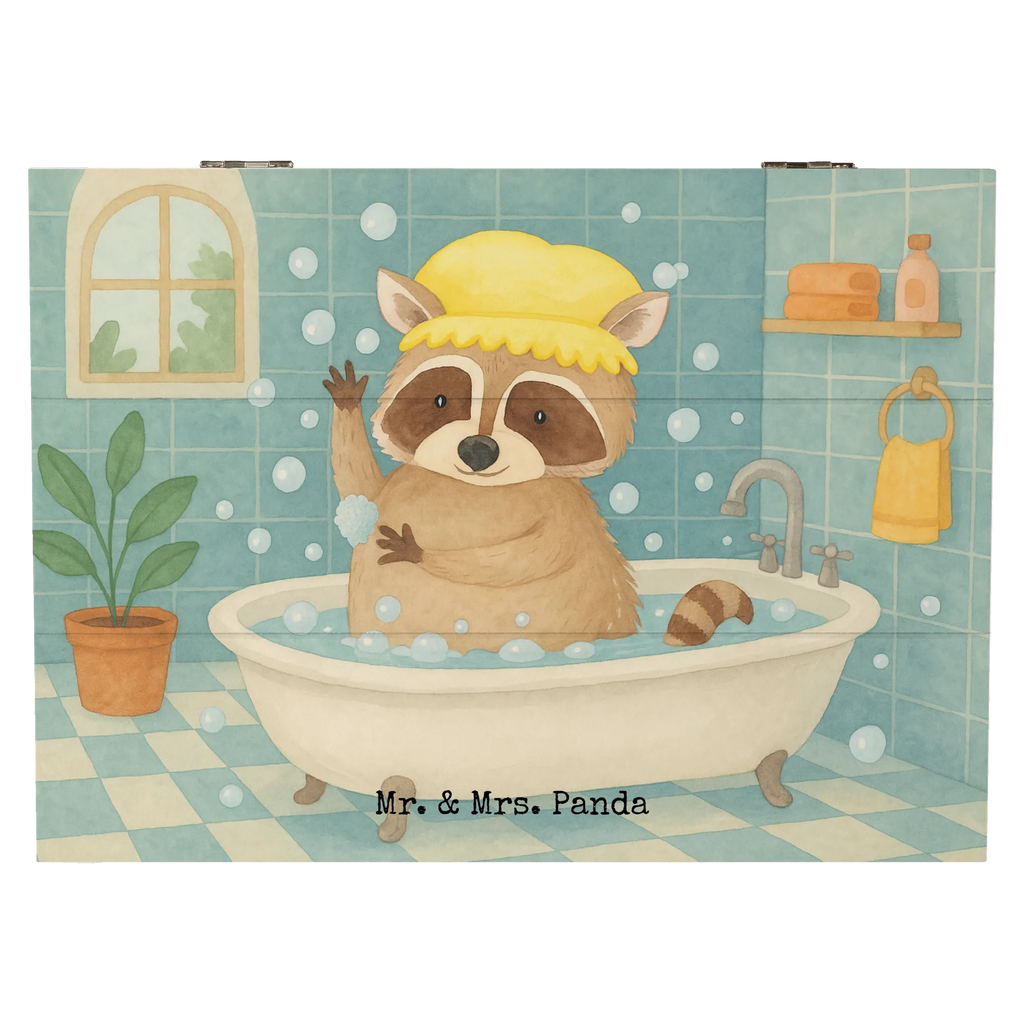 Holzkiste Waschbär Design Schatzkiste, Geschenkbox, Geschenkdose, Erinnerungsbox, Dekokiste, Kiste, XXL, Holzkiste, Erinnerungskiste, Truhe, Aufbewahrungsbox, Schatulle, Tiermotive, Gute Laune, lustige Sprüche, Tiere, Fröhlich, Waschbär, Seifenblasen, Tagträumen, waschen, Plan