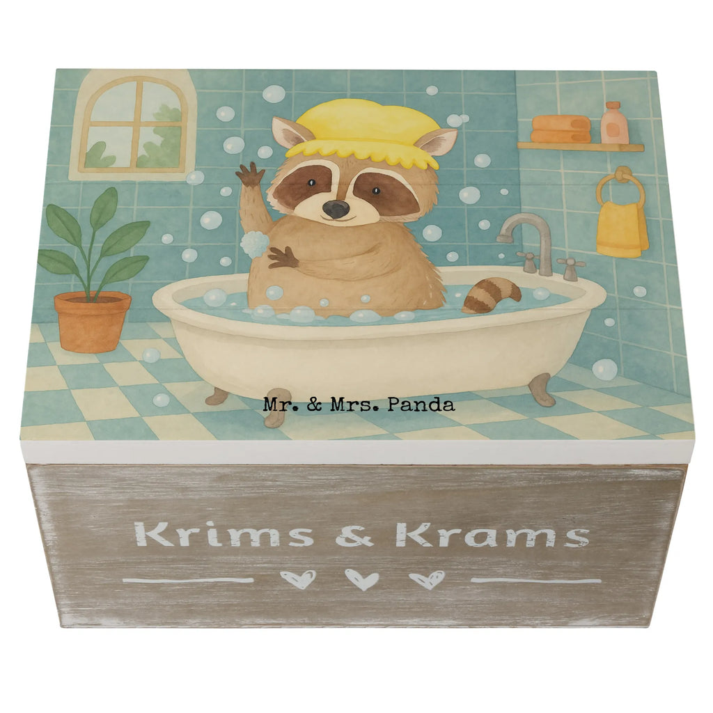 Holzkiste Waschbär Design Schatzkiste, Geschenkbox, Geschenkdose, Erinnerungsbox, Dekokiste, Kiste, XXL, Holzkiste, Erinnerungskiste, Truhe, Aufbewahrungsbox, Schatulle, Tiermotive, Gute Laune, lustige Sprüche, Tiere, Fröhlich, Waschbär, Seifenblasen, Tagträumen, waschen, Plan