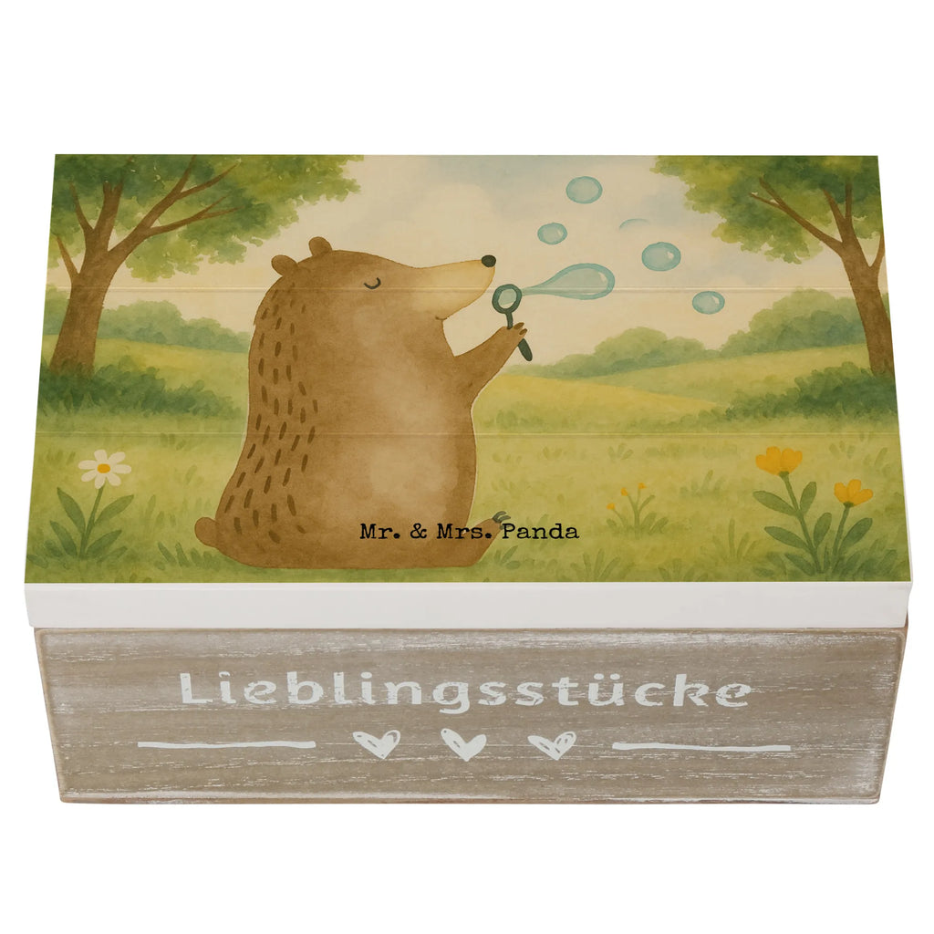 Holzkiste Bär Seifenblasen Design Holzkiste, Kiste, Schatzkiste, Truhe, Schatulle, XXL, Erinnerungsbox, Erinnerungskiste, Dekokiste, Aufbewahrungsbox, Geschenkbox, Geschenkdose, Bär, Teddy, Teddybär, Seifenblasen Bär Lustig Sein Glücklich Traurig Happy