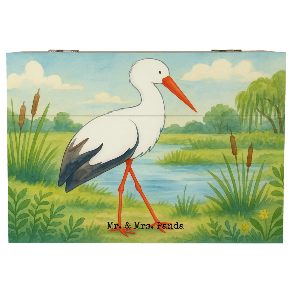 Holzkiste Storch Design Schatzkiste, Dekokiste, XXL, Geschenkdose, Erinnerungsbox, Erinnerungskiste, Holzkiste, Kiste, Geschenkbox, Aufbewahrungsbox, Truhe, Schatulle, Tiermotive, Gute Laune, lustige Sprüche, Tiere, Baby, Mutter werden, Mutter, Störche, Mütter, Storch, Babybauch, Schwanger, Schwangerschaft, Geburt