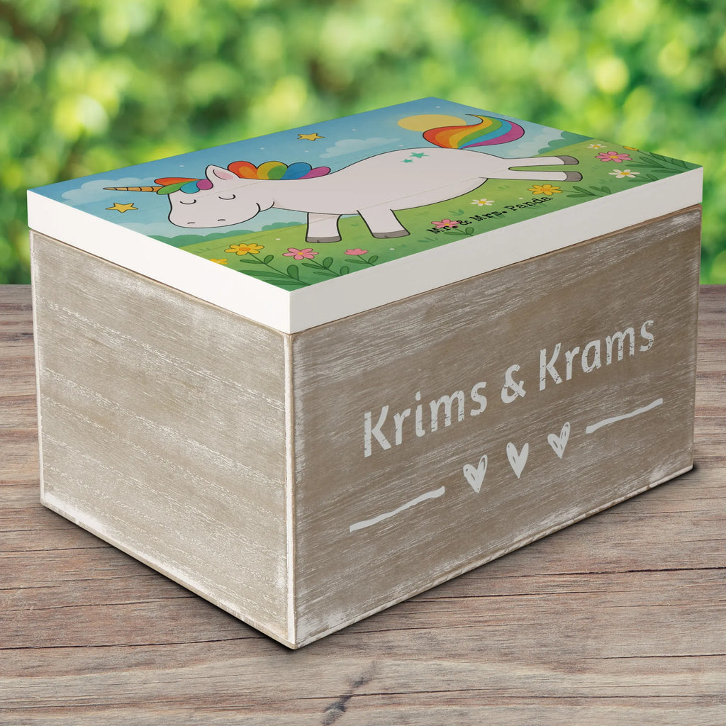 Holzkiste Einhorn Happy Design XXL, Kiste, Aufbewahrungsbox, Truhe, Geschenkdose, Erinnerungskiste, Holzkiste, Dekokiste, Schatulle, Erinnerungsbox, Geschenkbox, Schatzkiste, Einhorn, Einhörner, Einhorn Deko, Unicorn, Spaß, spannend, glücklich, Lachen, Lebensfreude, witzig, fröhlich, Freude, Lächeln