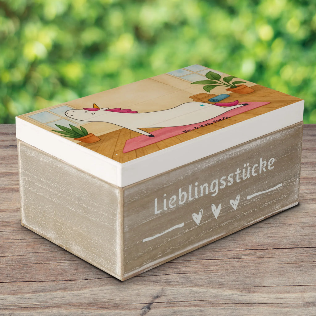 Holzkiste Einhorn Yoga Design Schatulle, Erinnerungsbox, Truhe, Schatzkiste, Geschenkdose, Erinnerungskiste, Kiste, Aufbewahrungsbox, Dekokiste, XXL, Holzkiste, Geschenkbox, Einhorn, Einhörner, Einhorn Deko, Unicorn, Achtsamkeit, Namaste, Joga, Yoga, süß, Yogamatte, lustig, Sport, Entspannung, witzig