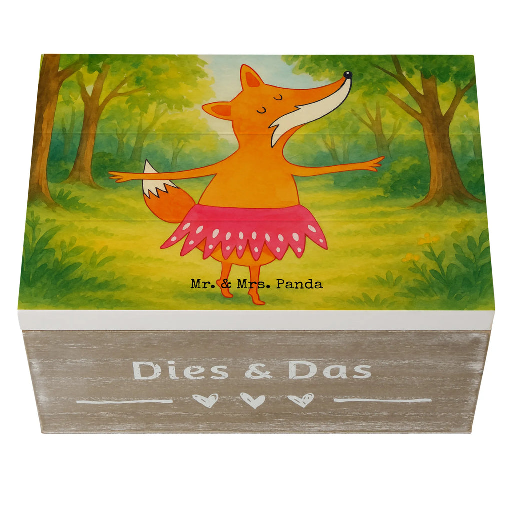 Holzkiste Fuchs Ballerina Design Truhe, Schatulle, Schatzkiste, Geschenkdose, Kiste, Geschenkbox, Aufbewahrungsbox, Holzkiste, XXL, Erinnerungsbox, Dekokiste, Erinnerungskiste, Fuchs, Füchse, Füchsin, Tänzerin, Fuchs Spruch, Geburtstag, Einladung, Ballerina, Ballett, Party, Tanzen