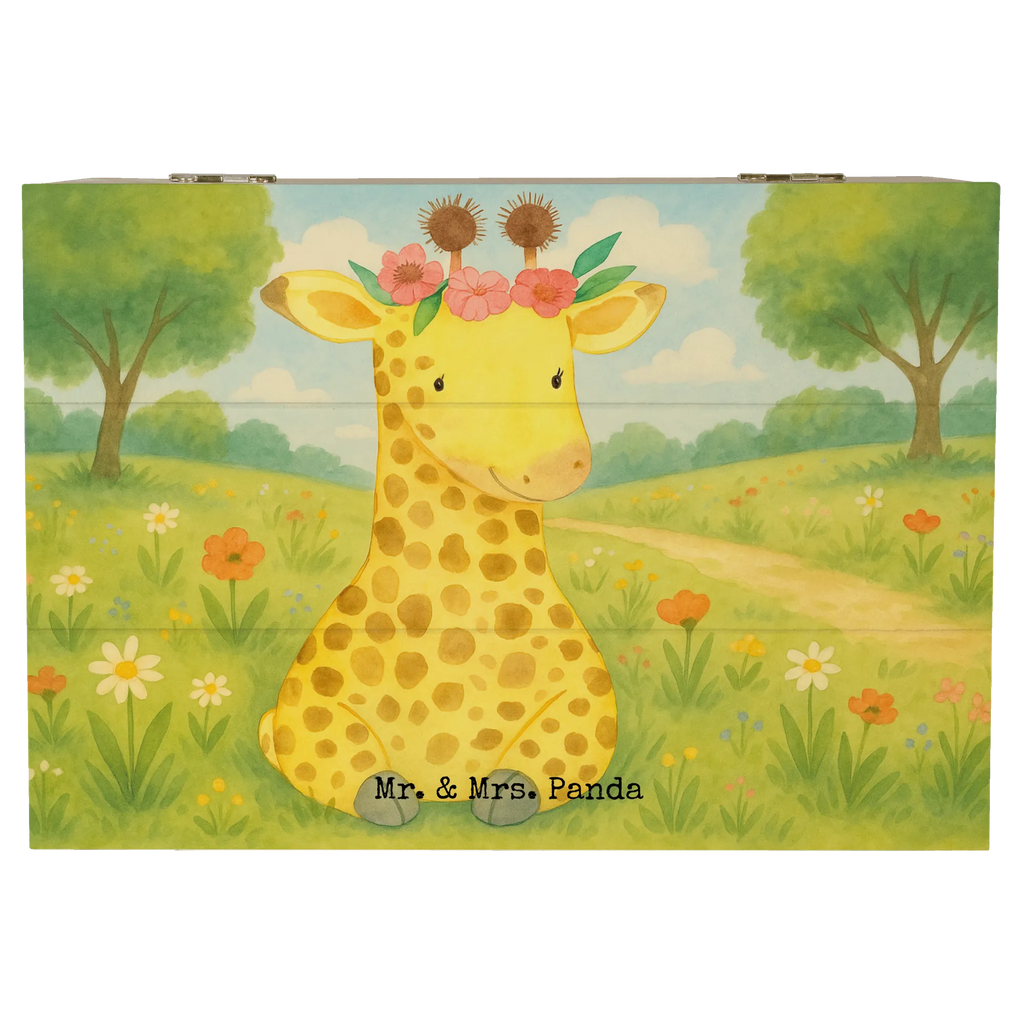 Holzkiste Giraffe Blumenkranz Design XXL, Truhe, Dekokiste, Erinnerungskiste, Kiste, Geschenkbox, Schatzkiste, Holzkiste, Erinnerungsbox, Aufbewahrungsbox, Geschenkdose, Schatulle, Afrika, Wildtiere, Giraffe, Selbstliebe, Freundin, Blumenkranz, Abenteurer