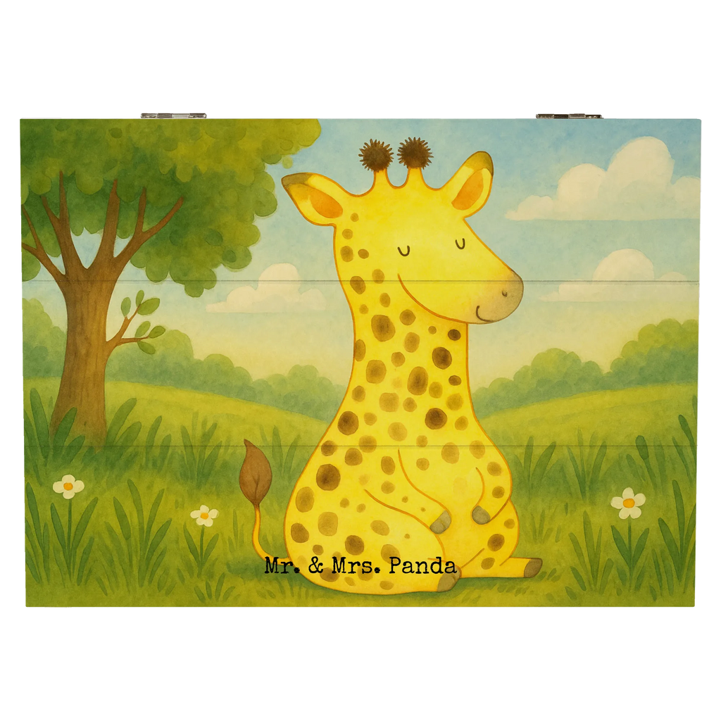 Skrzynia drewniana żyrafa Zadowolony Design Kiste, XXL, Schatzkiste, Geschenkbox, Erinnerungskiste, Dekokiste, Aufbewahrungsbox, Schatulle, Holzkiste, Geschenkdose, Truhe, Erinnerungsbox, Afrika, Wildtiere, Glück, Giraffe, Abenteuer, Zufrieden