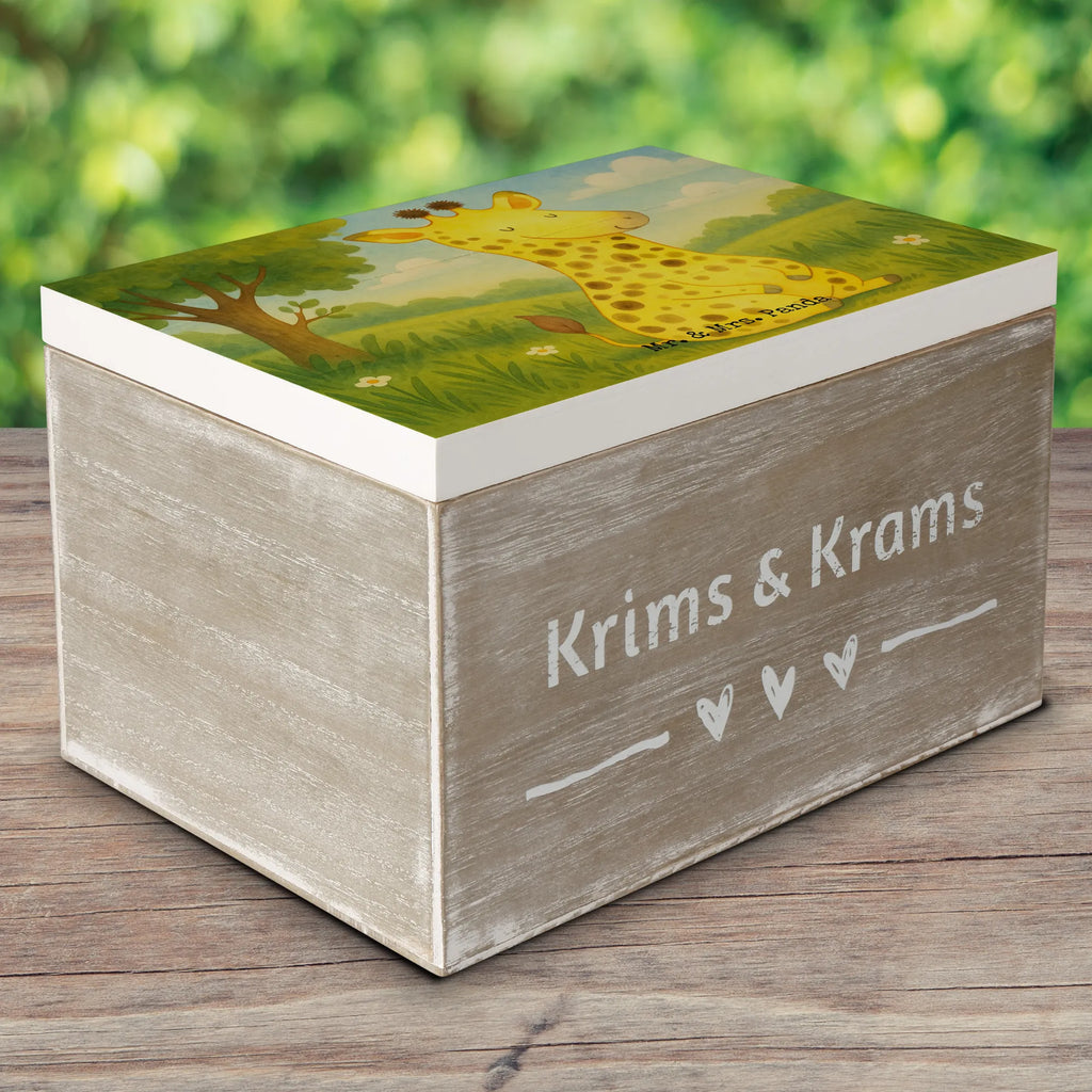 Skrzynia drewniana żyrafa Zadowolony Design Kiste, XXL, Schatzkiste, Geschenkbox, Erinnerungskiste, Dekokiste, Aufbewahrungsbox, Schatulle, Holzkiste, Geschenkdose, Truhe, Erinnerungsbox, Afrika, Wildtiere, Glück, Giraffe, Abenteuer, Zufrieden