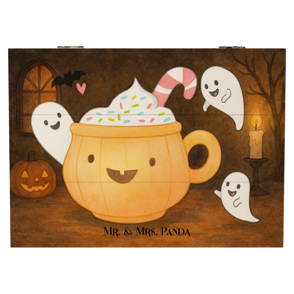 Holzkiste Kaffee Gespenst Design Erinnerungskiste, Erinnerungsbox, Schatzkiste, Kiste, Aufbewahrungsbox, Dekokiste, Holzkiste, Truhe, Geschenkbox, Geschenkdose, XXL, Schatulle, Halloween, Deko, Martinssingen, Dekoration, Geschenke, Schenken, Süßes sonst gibt's saures, Halloween Deko, Pumpkin spiced Latte, Kaffee, Gespenst, Trick or Treat