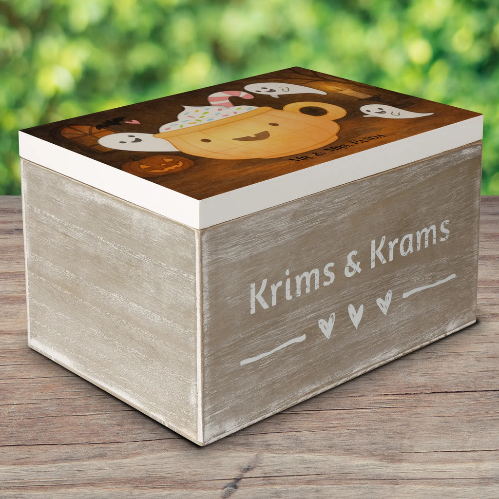 Holzkiste Kaffee Gespenst Design Erinnerungskiste, Erinnerungsbox, Schatzkiste, Kiste, Aufbewahrungsbox, Dekokiste, Holzkiste, Truhe, Geschenkbox, Geschenkdose, XXL, Schatulle, Halloween, Deko, Martinssingen, Dekoration, Geschenke, Schenken, Süßes sonst gibt's saures, Halloween Deko, Pumpkin spiced Latte, Kaffee, Gespenst, Trick or Treat