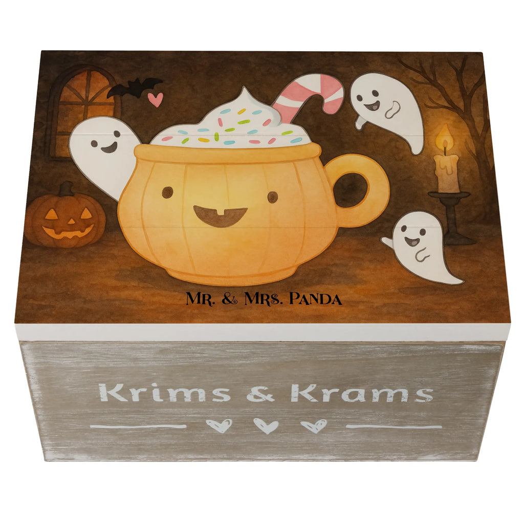 Holzkiste Kaffee Gespenst Design Erinnerungskiste, Erinnerungsbox, Schatzkiste, Kiste, Aufbewahrungsbox, Dekokiste, Holzkiste, Truhe, Geschenkbox, Geschenkdose, XXL, Schatulle, Halloween, Deko, Martinssingen, Dekoration, Geschenke, Schenken, Süßes sonst gibt's saures, Halloween Deko, Pumpkin spiced Latte, Kaffee, Gespenst, Trick or Treat