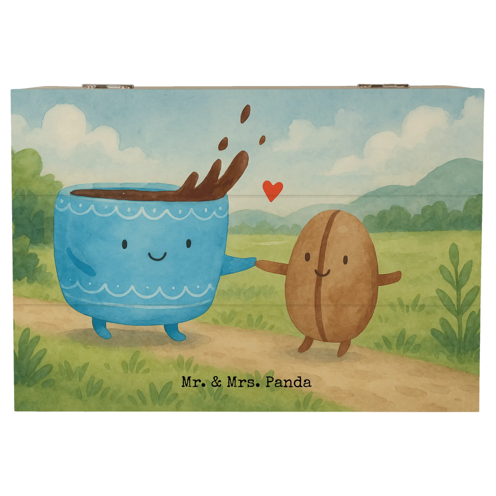 Wooden chest Coffee Bean Design XXL, Holzkiste, Truhe, Geschenkdose, Kiste, Schatzkiste, Erinnerungskiste, Schatulle, Aufbewahrungsbox, Erinnerungsbox, Dekokiste, Geschenkbox, Tiermotive, Gute Laune, lustige Sprüche, Tiere, Kaffee, Zufriedenheit, Kaffeebohne, Genuss, Glück