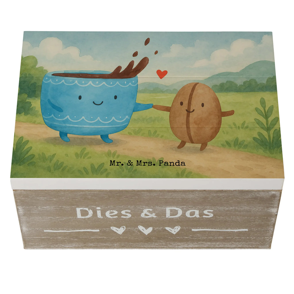 Wooden chest Coffee Bean Design XXL, Holzkiste, Truhe, Geschenkdose, Kiste, Schatzkiste, Erinnerungskiste, Schatulle, Aufbewahrungsbox, Erinnerungsbox, Dekokiste, Geschenkbox, Tiermotive, Gute Laune, lustige Sprüche, Tiere, Kaffee, Zufriedenheit, Kaffeebohne, Genuss, Glück