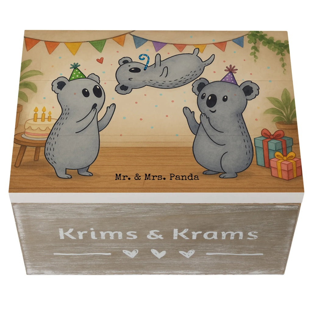 Holzkiste Koalas Geburtstag Design Truhe, Erinnerungskiste, Erinnerungsbox, Geschenkbox, Aufbewahrungsbox, Kiste, Schatulle, Schatzkiste, XXL, Dekokiste, Holzkiste, Geschenkdose, Geburtstag, Geburtstagsgeschenk, Geschenk, Happy Birthday, Geburtstage, Koala, Geburtstagsfeier