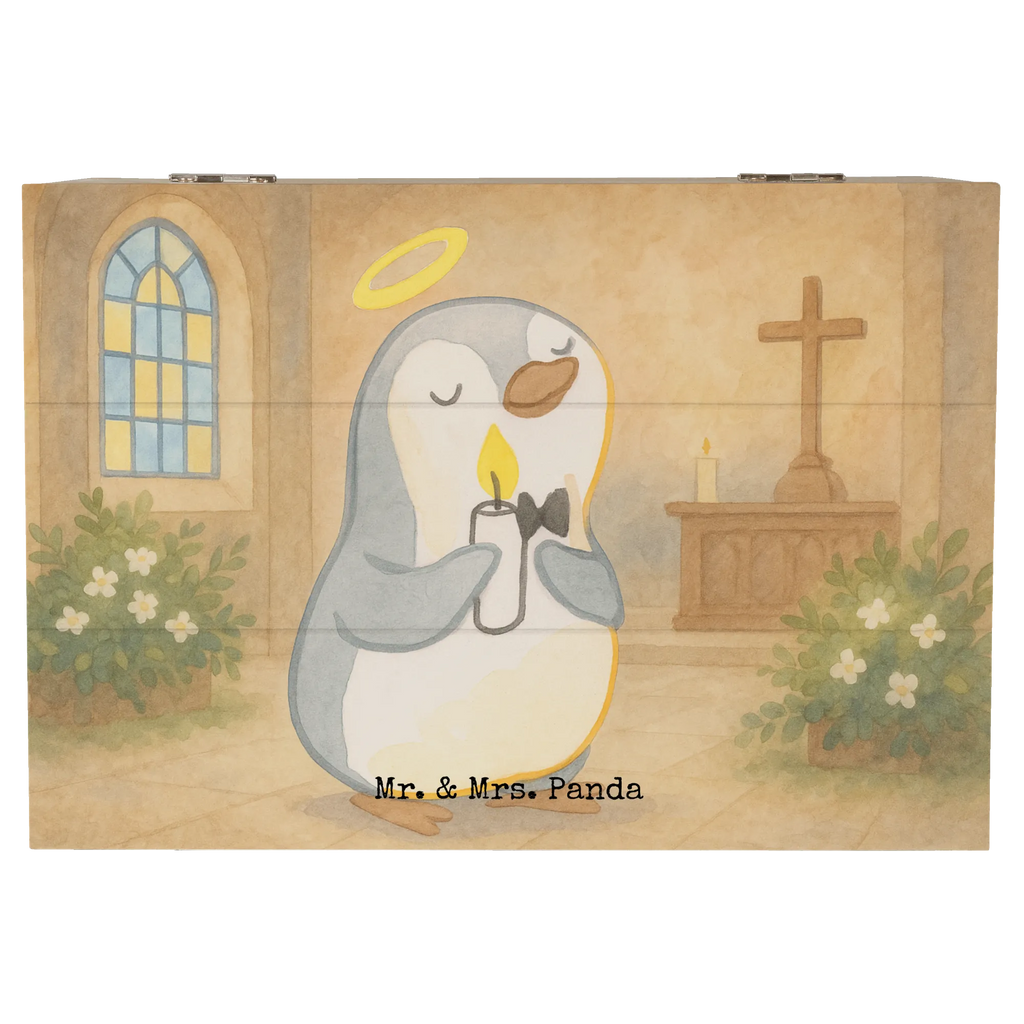 Wooden chest penguin communion Design Erinnerungskiste, Geschenkbox, Holzkiste, Schatulle, Schatzkiste, Dekokiste, Aufbewahrungsbox, Erinnerungsbox, Kiste, XXL, Truhe, Geschenkdose, Konfirmation, Kommunion, Jugendweihe, Konfirmation Geschenk, Kommunion Dankeschön, Glauben, Kommunion Geschenk, Sonnenschein