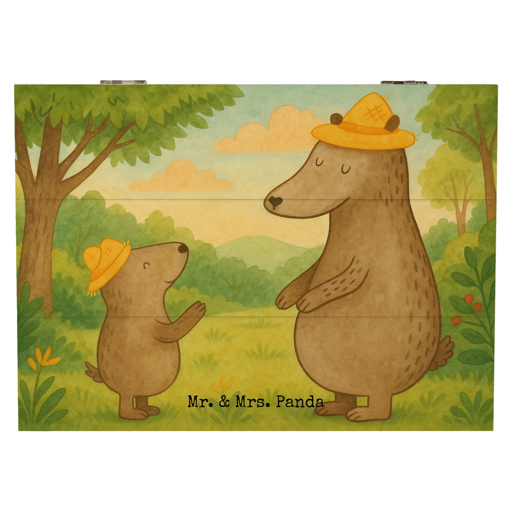 Skrzynia drewniana Niedźwiedzie z kapeluszami Design Schatzkiste, Erinnerungsbox, Erinnerungskiste, Geschenkdose, Schatulle, Geschenkbox, Truhe, Aufbewahrungsbox, Kiste, Dekokiste, XXL, Holzkiste, Familie, Vatertag, Muttertag, Bruder, Schwester, Mama, Papa, Oma, Opa, Vorbild, Söhne, Kind, Daddy, Paps, Vater, Family, Kinder, Bär, Lieblingsmensch, Sohn, Papi, Vater-Sohn, Dad, Bären