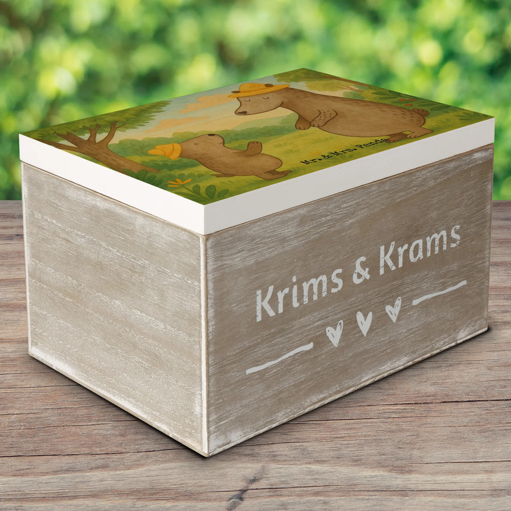Skrzynia drewniana Niedźwiedzie z kapeluszami Design Schatzkiste, Erinnerungsbox, Erinnerungskiste, Geschenkdose, Schatulle, Geschenkbox, Truhe, Aufbewahrungsbox, Kiste, Dekokiste, XXL, Holzkiste, Familie, Vatertag, Muttertag, Bruder, Schwester, Mama, Papa, Oma, Opa, Vorbild, Söhne, Kind, Daddy, Paps, Vater, Family, Kinder, Bär, Lieblingsmensch, Sohn, Papi, Vater-Sohn, Dad, Bären