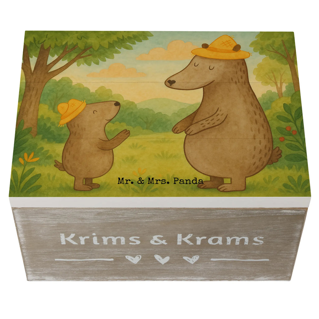 Skrzynia drewniana Niedźwiedzie z kapeluszami Design Schatzkiste, Erinnerungsbox, Erinnerungskiste, Geschenkdose, Schatulle, Geschenkbox, Truhe, Aufbewahrungsbox, Kiste, Dekokiste, XXL, Holzkiste, Familie, Vatertag, Muttertag, Bruder, Schwester, Mama, Papa, Oma, Opa, Vorbild, Söhne, Kind, Daddy, Paps, Vater, Family, Kinder, Bär, Lieblingsmensch, Sohn, Papi, Vater-Sohn, Dad, Bären