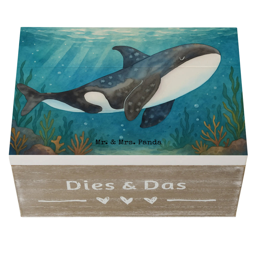 Holzkiste Orca Design Dekokiste, Kiste, Holzkiste, Schatzkiste, XXL, Erinnerungsbox, Geschenkdose, Geschenkbox, Erinnerungskiste, Schatulle, Truhe, Aufbewahrungsbox, Meerestiere, Meer, Urlaub, Motivation, Orcas, Orca, Killerwal, Möglichkeiten, Büro, Startup, Neustart, Arbeit, Wal, Selbstliebe