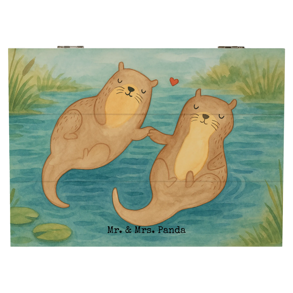 Wooden chest otter holding hands Design Geschenkdose, Erinnerungskiste, Truhe, Schatzkiste, XXL, Schatulle, Aufbewahrungsbox, Dekokiste, Holzkiste, Geschenkbox, Erinnerungsbox, Kiste, Otter, Fischotter, Seeotter, Otter Seeotter See Otter