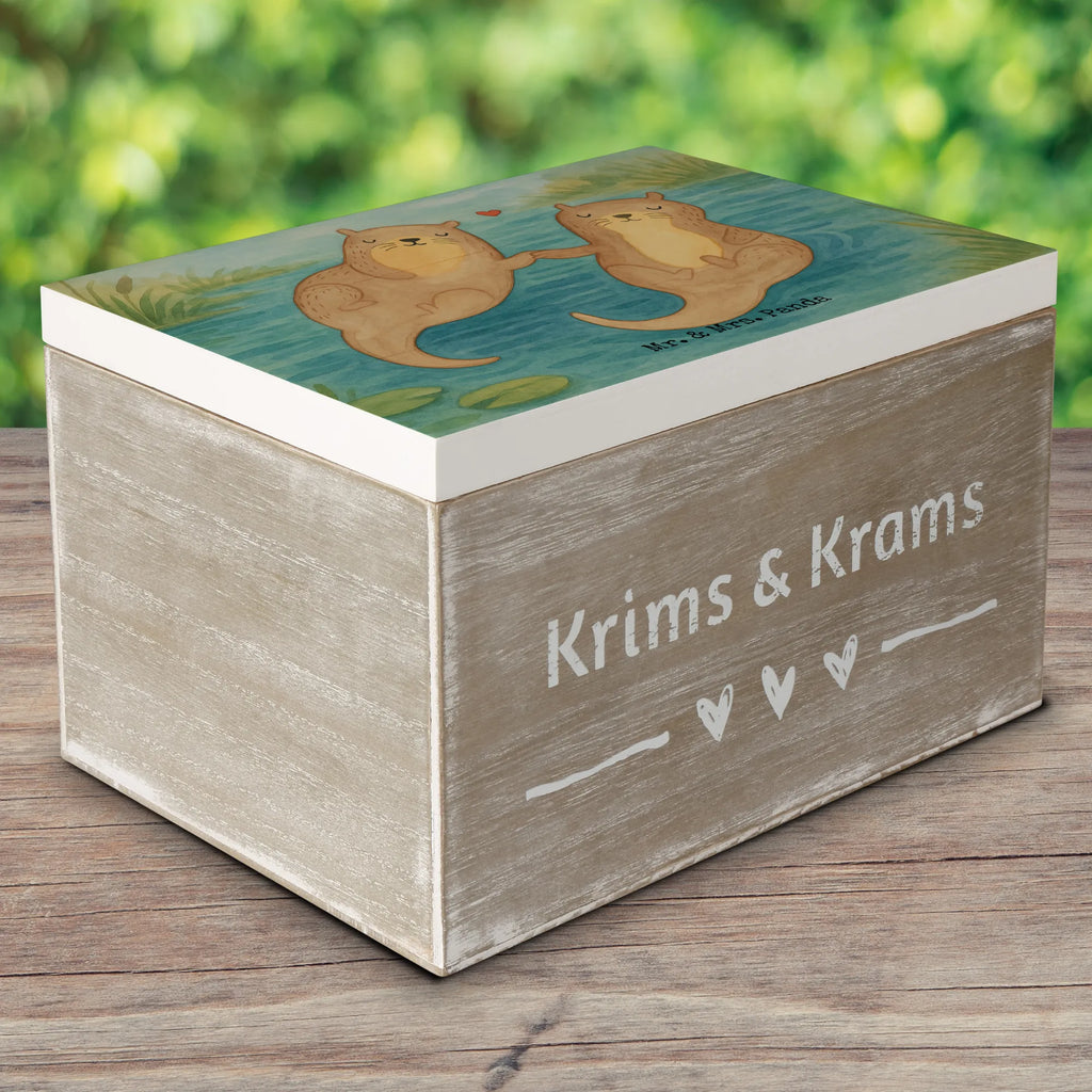 Wooden chest otter holding hands Design Geschenkdose, Erinnerungskiste, Truhe, Schatzkiste, XXL, Schatulle, Aufbewahrungsbox, Dekokiste, Holzkiste, Geschenkbox, Erinnerungsbox, Kiste, Otter, Fischotter, Seeotter, Otter Seeotter See Otter
