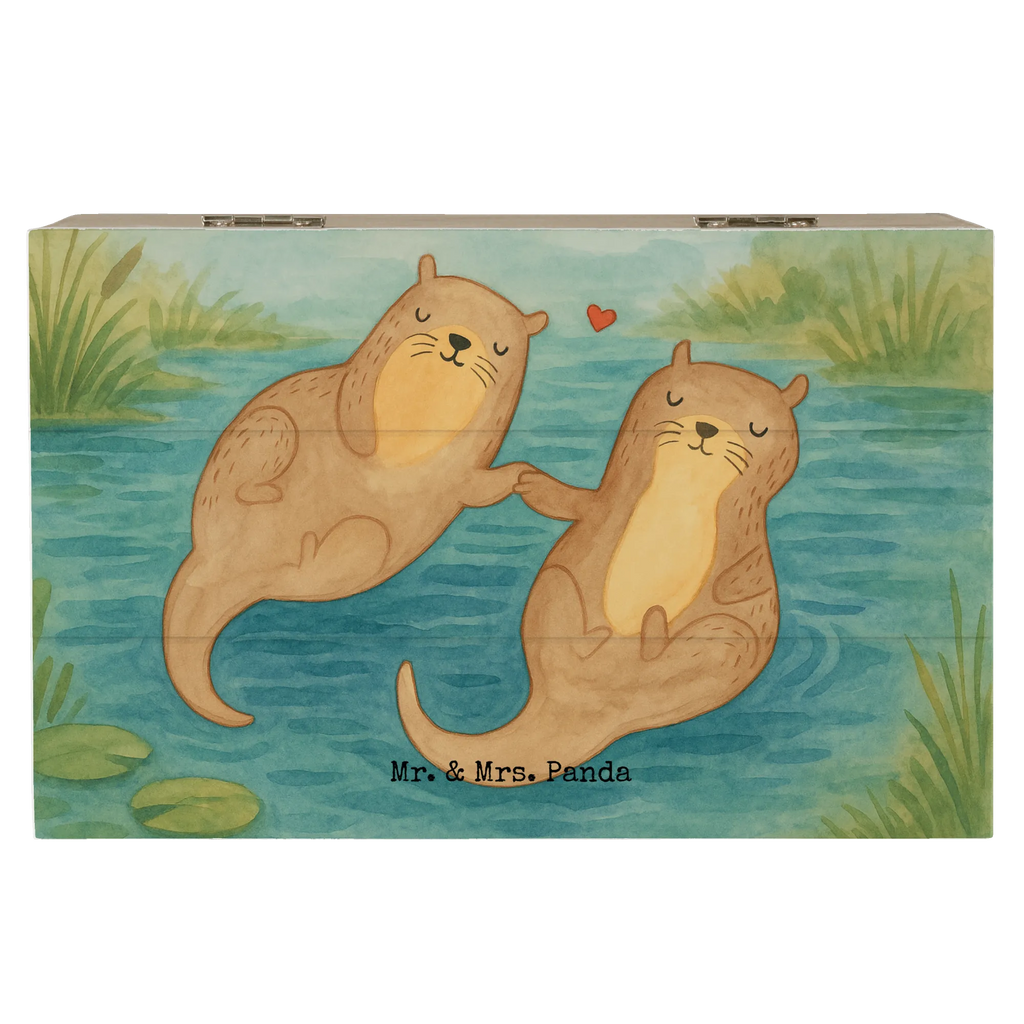 Wooden chest otter holding hands Design Geschenkdose, Erinnerungskiste, Truhe, Schatzkiste, XXL, Schatulle, Aufbewahrungsbox, Dekokiste, Holzkiste, Geschenkbox, Erinnerungsbox, Kiste, Otter, Fischotter, Seeotter, Otter Seeotter See Otter