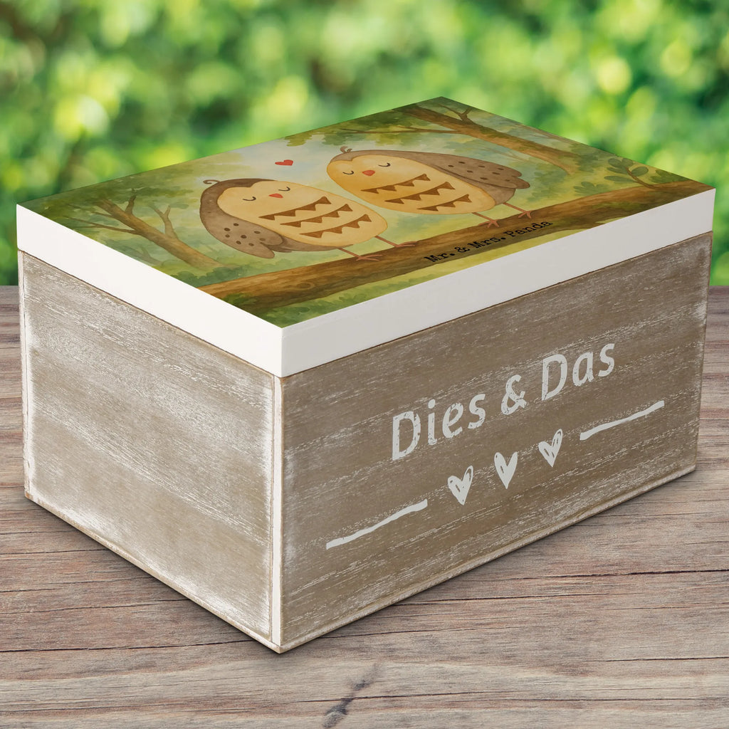 Holzkiste Eulen Liebe Design Erinnerungsbox, Geschenkbox, Kiste, Holzkiste, Schatulle, Truhe, XXL, Aufbewahrungsbox, Erinnerungskiste, Schatzkiste, Geschenkdose, Dekokiste, Eule, All you need is love, Hochzeit Spruch, Liebe, Owl, Freund, Wortspiel lustig, Eule Deko, Freundin Geschenk, Liebe Spruch