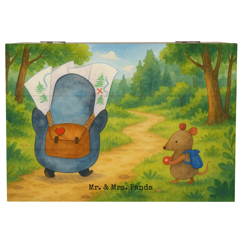 Holzkiste Pinguin & Maus Wanderer Design Geschenkdose, Erinnerungsbox, Schatulle, Kiste, Dekokiste, Aufbewahrungsbox, Geschenkbox, Truhe, Holzkiste, Erinnerungskiste, XXL, Schatzkiste, Pinguin, Ausflug, Wanderlust, Abenteurer, wandern, Roadtrip, Abenteuer, Pinguine