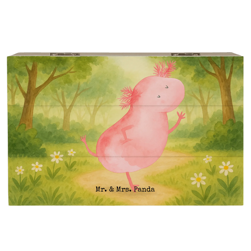 Wooden chest axolotl Dance Design Kiste, Truhe, Geschenkdose, Dekokiste, Holzkiste, XXL, Aufbewahrungsbox, Erinnerungsbox, Geschenkbox, Schatulle, Erinnerungskiste, Schatzkiste, Axolotl, Molch, Axolot, beste Freundin, Sterne, verrückt, Lurche, Freundin, Lurch, Dachschaden, Schwanzlurch