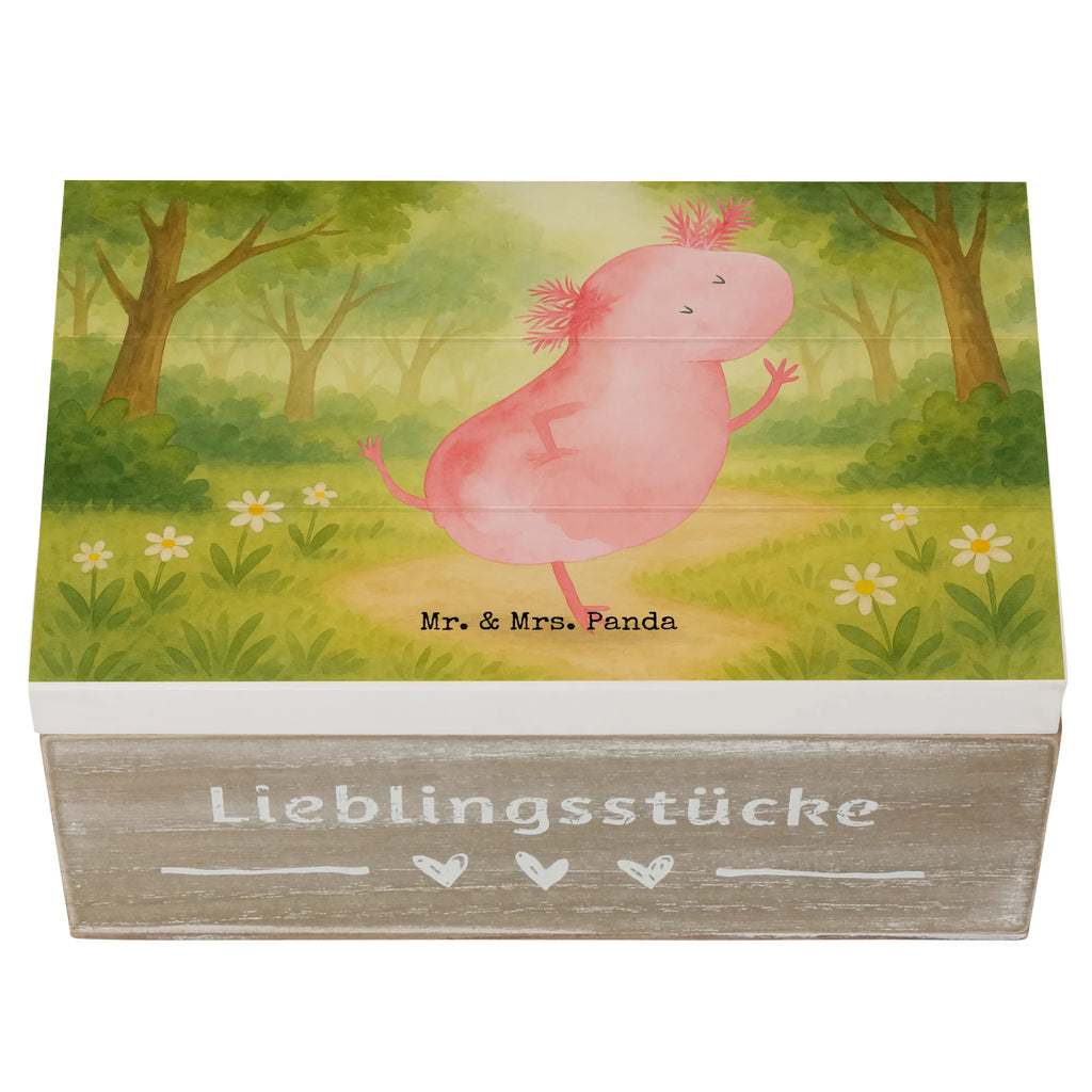 Wooden chest axolotl Dance Design Kiste, Truhe, Geschenkdose, Dekokiste, Holzkiste, XXL, Aufbewahrungsbox, Erinnerungsbox, Geschenkbox, Schatulle, Erinnerungskiste, Schatzkiste, Axolotl, Molch, Axolot, beste Freundin, Sterne, verrückt, Lurche, Freundin, Lurch, Dachschaden, Schwanzlurch