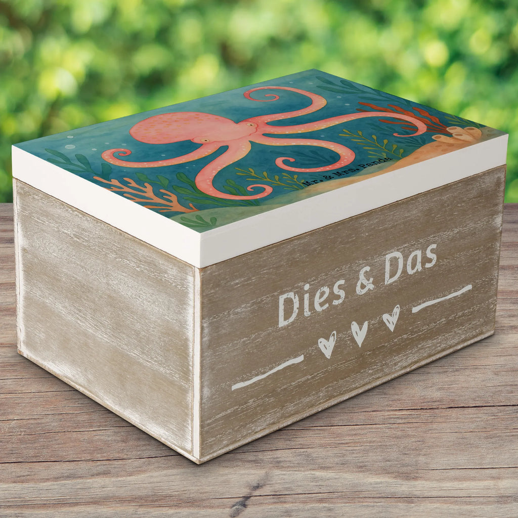 Skrzynia drewniana Ośmiornica Design Aufbewahrungsbox, Geschenkbox, Kiste, Geschenkdose, Schatulle, Truhe, Dekokiste, Holzkiste, Schatzkiste, Erinnerungsbox, XXL, Erinnerungskiste, Tiermotive, Gute Laune, lustige Sprüche, Tiere, Ozean, Wasser, Meer, Meerestier, Tintenfisch, Krake, Arme