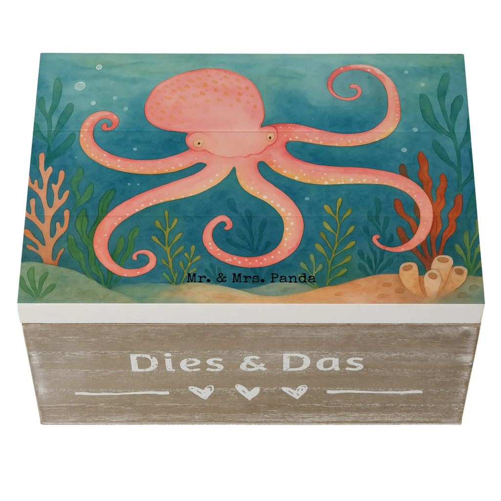 Skrzynia drewniana Ośmiornica Design Aufbewahrungsbox, Geschenkbox, Kiste, Geschenkdose, Schatulle, Truhe, Dekokiste, Holzkiste, Schatzkiste, Erinnerungsbox, XXL, Erinnerungskiste, Tiermotive, Gute Laune, lustige Sprüche, Tiere, Ozean, Wasser, Meer, Meerestier, Tintenfisch, Krake, Arme