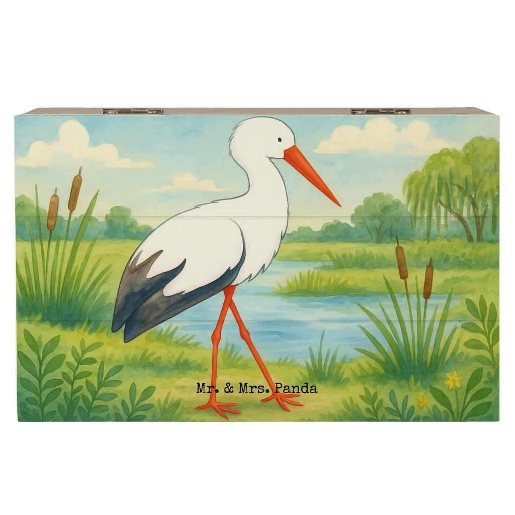 Holzkiste Storch Design Schatzkiste, Dekokiste, XXL, Geschenkdose, Erinnerungsbox, Erinnerungskiste, Holzkiste, Kiste, Geschenkbox, Aufbewahrungsbox, Truhe, Schatulle, Tiermotive, Gute Laune, lustige Sprüche, Tiere, Baby, Mutter werden, Mutter, Störche, Mütter, Storch, Babybauch, Schwanger, Schwangerschaft, Geburt