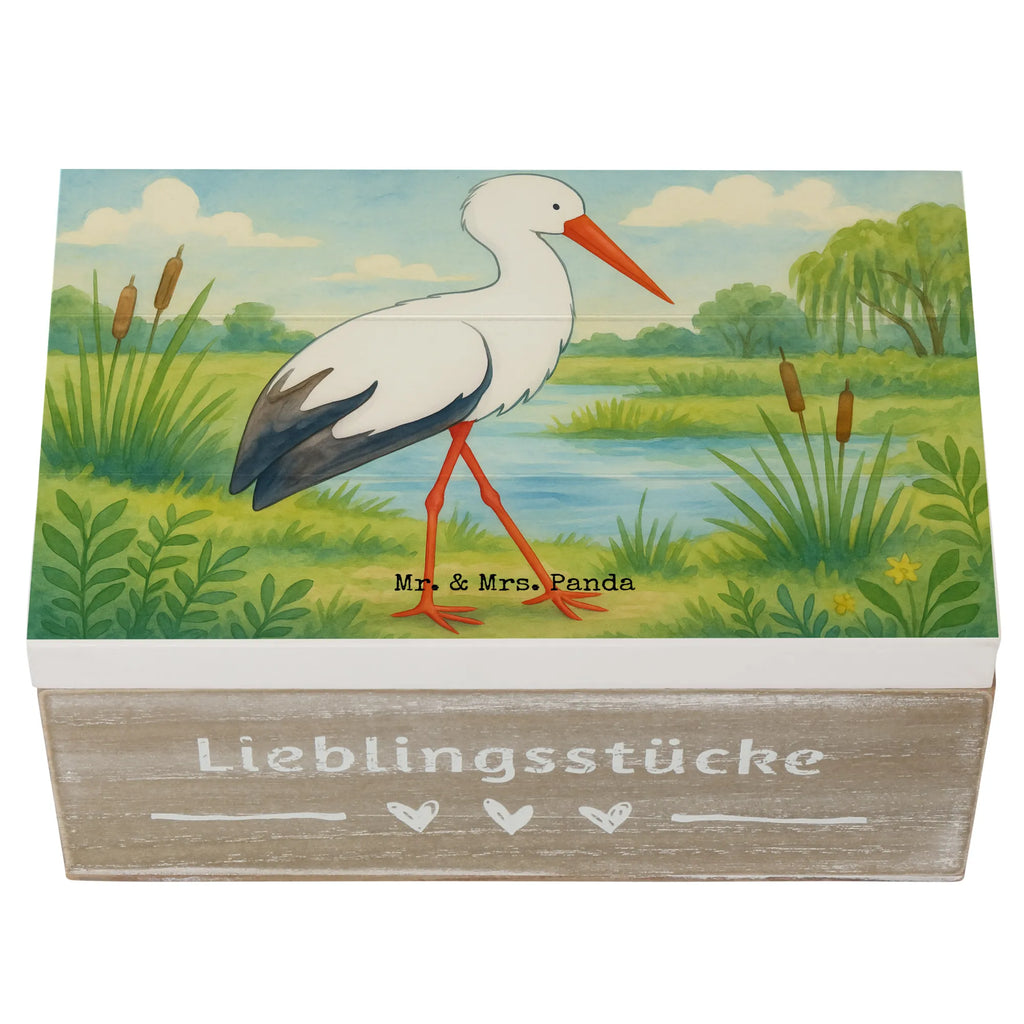 Holzkiste Storch Design Schatzkiste, Dekokiste, XXL, Geschenkdose, Erinnerungsbox, Erinnerungskiste, Holzkiste, Kiste, Geschenkbox, Aufbewahrungsbox, Truhe, Schatulle, Tiermotive, Gute Laune, lustige Sprüche, Tiere, Baby, Mutter werden, Mutter, Störche, Mütter, Storch, Babybauch, Schwanger, Schwangerschaft, Geburt