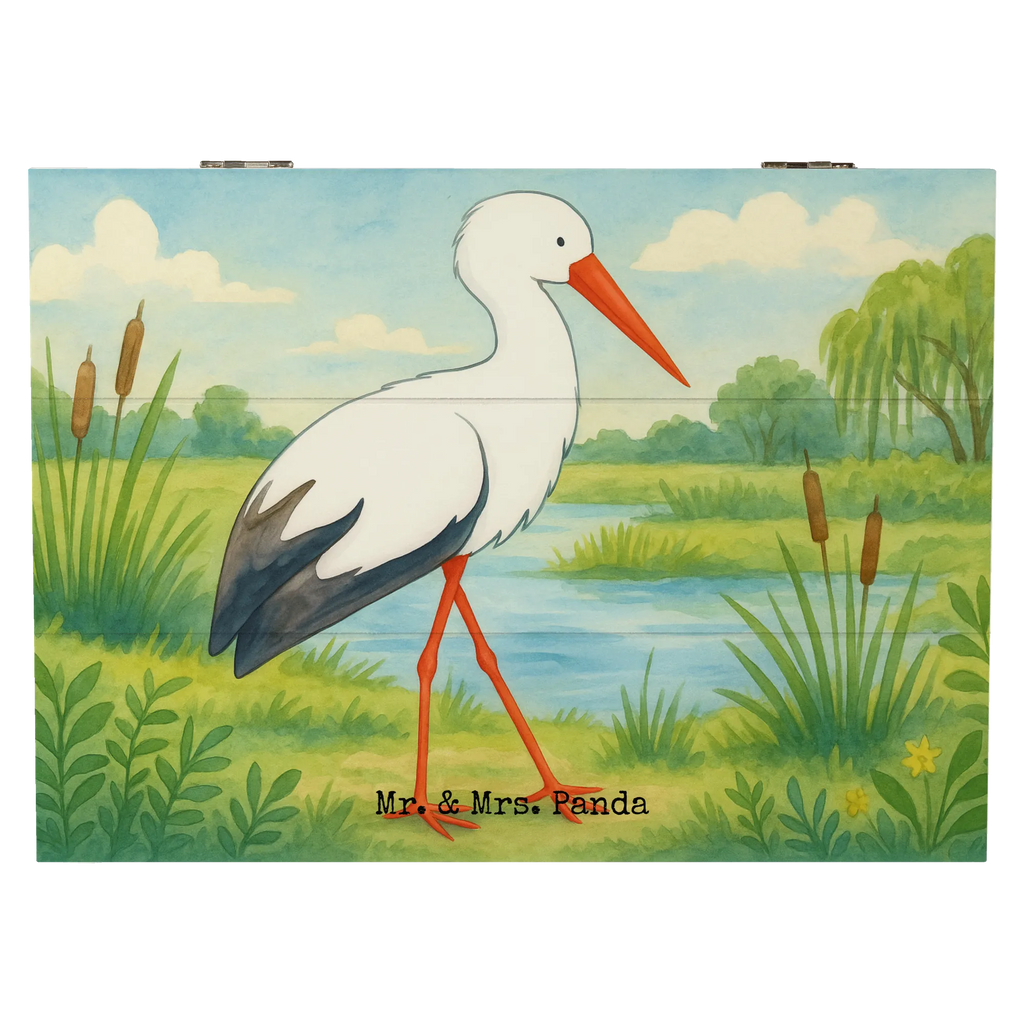Holzkiste Storch Design Schatzkiste, Dekokiste, XXL, Geschenkdose, Erinnerungsbox, Erinnerungskiste, Holzkiste, Kiste, Geschenkbox, Aufbewahrungsbox, Truhe, Schatulle, Tiermotive, Gute Laune, lustige Sprüche, Tiere, Baby, Mutter werden, Mutter, Störche, Mütter, Storch, Babybauch, Schwanger, Schwangerschaft, Geburt