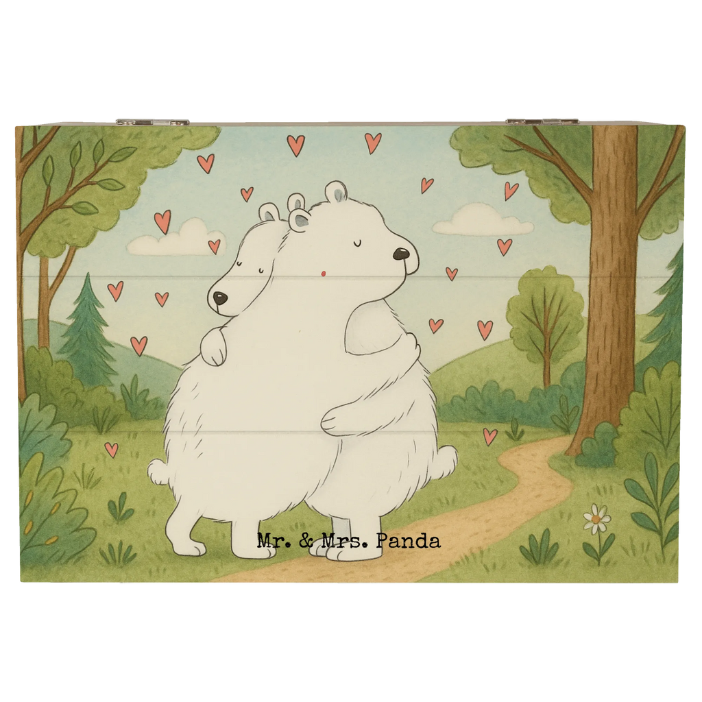 Holzkiste Eisbär Umarmen Design Truhe, Kiste, Geschenkbox, Erinnerungsbox, Aufbewahrungsbox, Schatzkiste, Holzkiste, Erinnerungskiste, XXL, Schatulle, Dekokiste, Geschenkdose, Tiermotive, Gute Laune, lustige Sprüche, Tiere