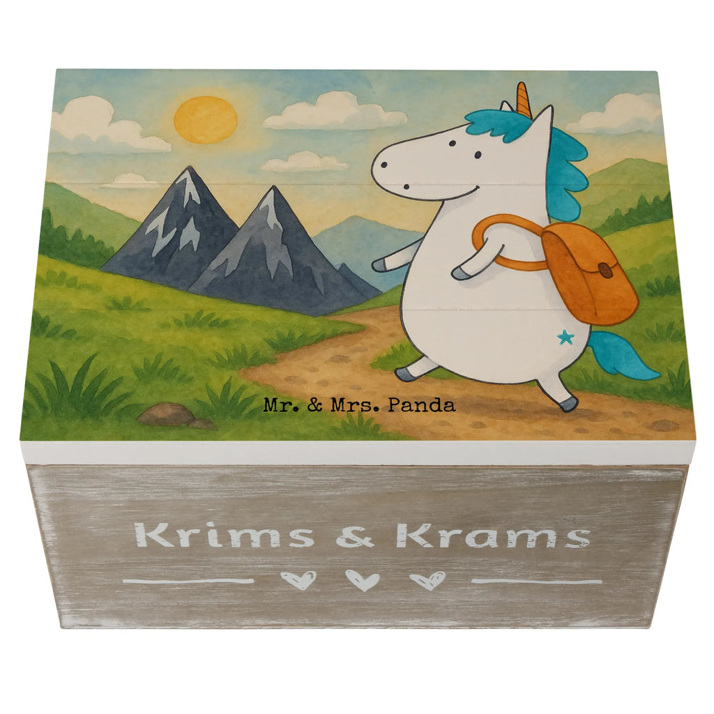 Holzkiste Einhorn Bergsteiger Design Erinnerungsbox, Schatulle, Kiste, Schatzkiste, Erinnerungskiste, Truhe, Holzkiste, Dekokiste, Aufbewahrungsbox, Geschenkbox, XXL, Geschenkdose, Einhorn, Einhörner, Einhorn Deko, Unicorn, Abenteurer, Abenteuer, Weltenbummler, Bergsteiger, Weltreise, Reisen, Urlaub, Berge, Entdecker