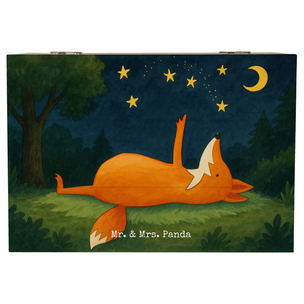 Holzkiste Fuchs Sterne Design Schatulle, Truhe, Geschenkbox, Aufbewahrungsbox, Erinnerungsbox, Schatzkiste, XXL, Erinnerungskiste, Geschenkdose, Kiste, Holzkiste, Dekokiste, Fuchs, Always Look on the Bright Side of Life, Füchse, tröstende Worte, Spruch positiv, Romantik, Spruch schön
