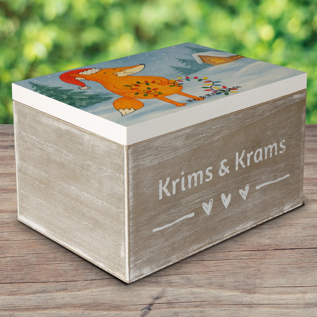 Holzkiste Fuchs Weihnachten Design Geschenkbox, Holzkiste, Aufbewahrungsbox, Erinnerungskiste, XXL, Erinnerungsbox, Schatulle, Geschenkdose, Kiste, Dekokiste, Truhe, Schatzkiste, Winter, Weihnachten, Weihnachtsdeko, Nikolaus, Advent, Heiligabend, Wintermotiv, Fuchs, Weihnachtsmann, Geschenk Weihnachten, Weihnachtszeit, Spruch schön, Füchse