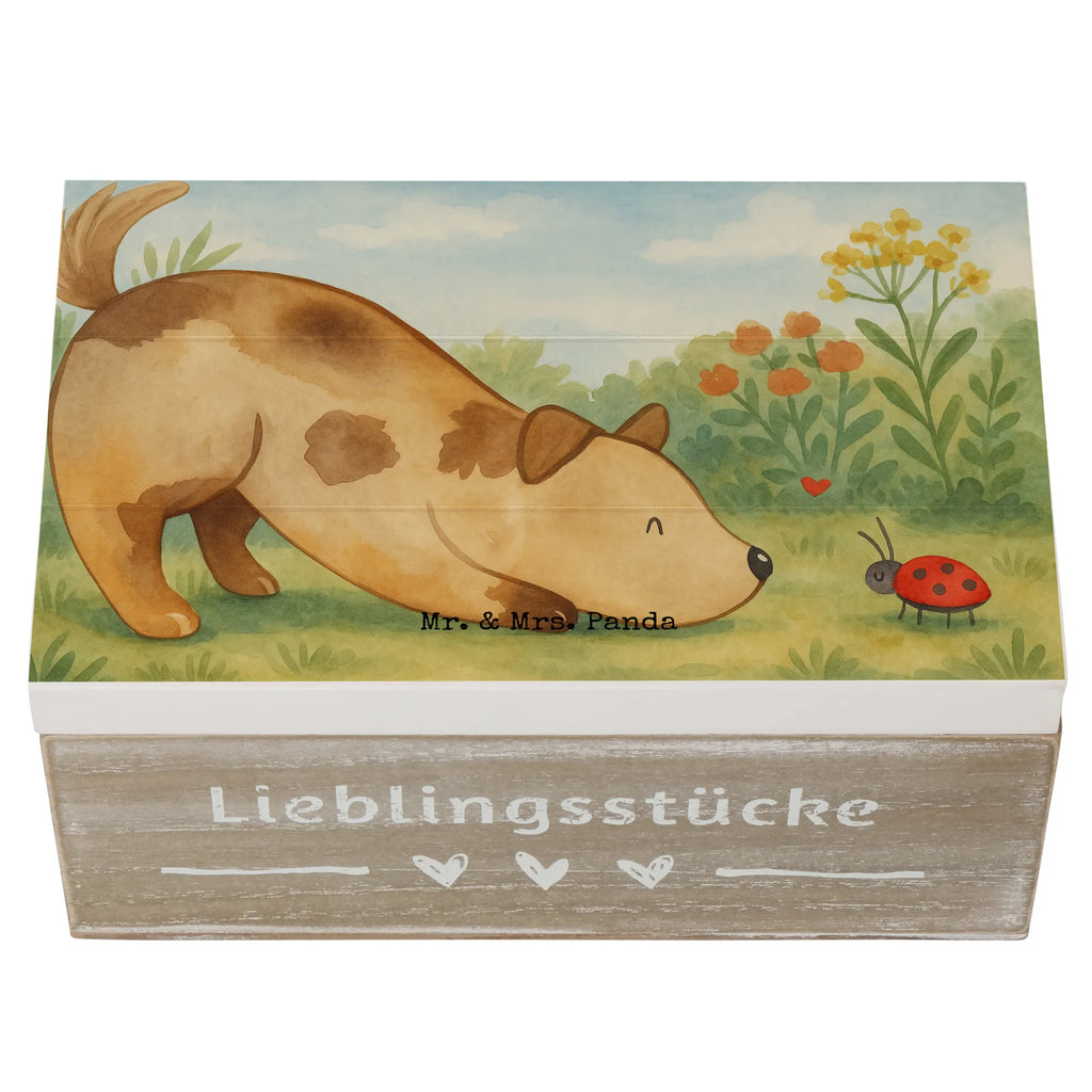 Holzkiste Hund Marienkäfer Design Geschenkbox, Kiste, Schatulle, Truhe, Schatzkiste, XXL, Holzkiste, Geschenkdose, Aufbewahrungsbox, Dekokiste, Erinnerungskiste, Erinnerungsbox, Hund, Hundemotiv, Haustier, Hunderasse, Tierliebhaber, Hundebesitzer, Sprüche, Hunde, Hundespruch, Mischlinghund, Mischling, Marienkäfer