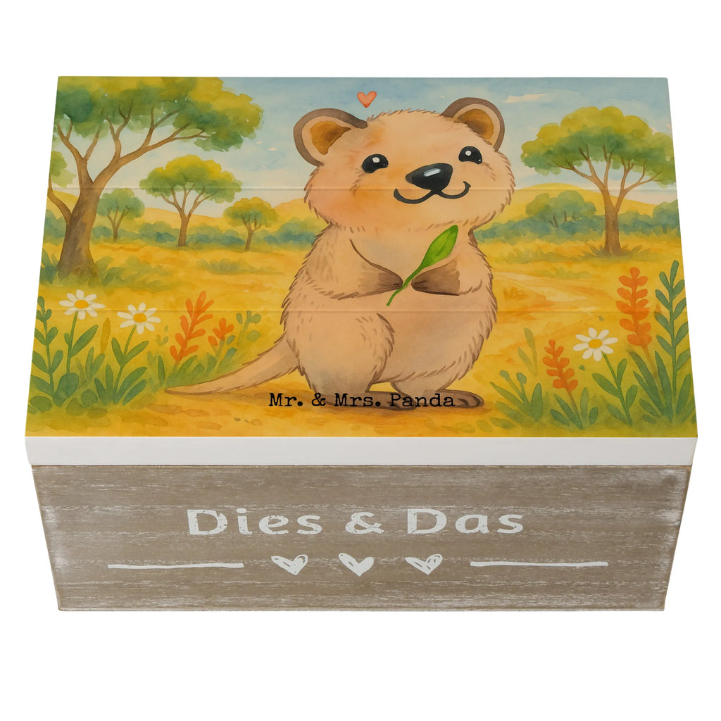 Skrzynia drewniana Quokka Szczęśliwy Design XXL, Truhe, Kiste, Holzkiste, Erinnerungsbox, Dekokiste, Aufbewahrungsbox, Erinnerungskiste, Geschenkbox, Geschenkdose, Schatzkiste, Schatulle, Tiermotive, Gute Laune, lustige Sprüche, Tiere, Dinge erledigen, Lustiger Spruch, Quokka, Niedliches Tier, Verschieben, Aufschieberitis