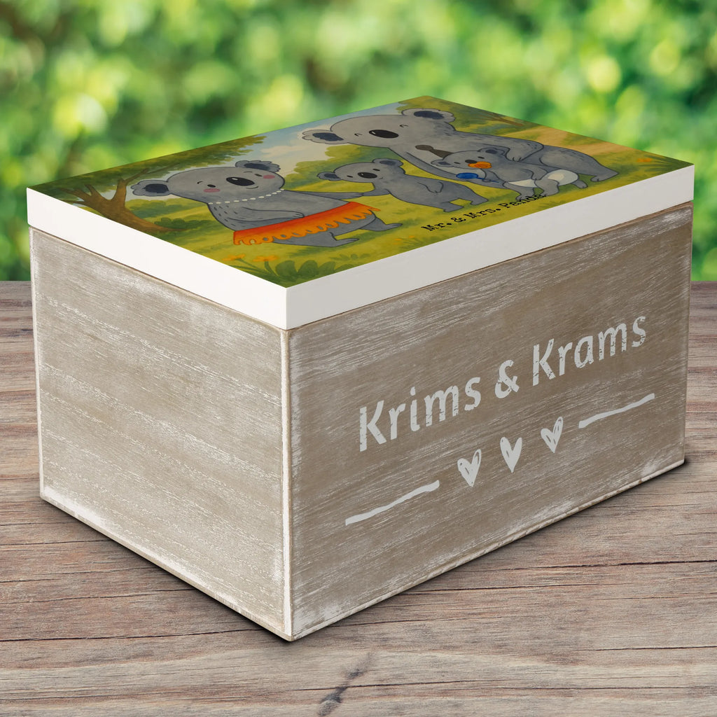 Holzkiste Koala Familie Design Aufbewahrungsbox, Truhe, Kiste, Erinnerungskiste, XXL, Geschenkdose, Erinnerungsbox, Schatzkiste, Geschenkbox, Dekokiste, Holzkiste, Schatulle, Familie, Vatertag, Muttertag, Bruder, Schwester, Mama, Papa, Oma, Opa, Kinder, Familienleben, Koalas, Geschwister, Koala, Family
