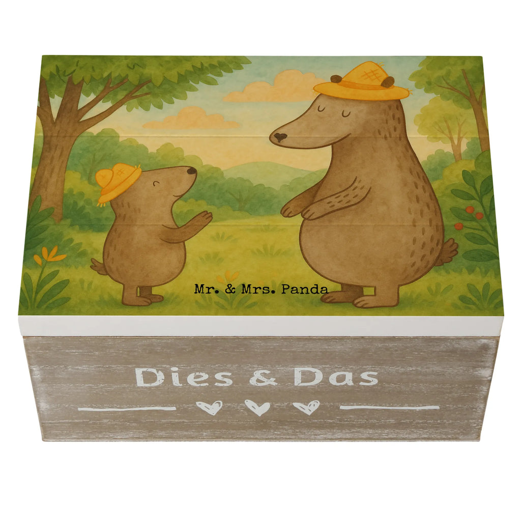 Skrzynia drewniana Niedźwiedzie z kapeluszami Design Schatzkiste, Erinnerungsbox, Erinnerungskiste, Geschenkdose, Schatulle, Geschenkbox, Truhe, Aufbewahrungsbox, Kiste, Dekokiste, XXL, Holzkiste, Familie, Vatertag, Muttertag, Bruder, Schwester, Mama, Papa, Oma, Opa, Vorbild, Söhne, Kind, Daddy, Paps, Vater, Family, Kinder, Bär, Lieblingsmensch, Sohn, Papi, Vater-Sohn, Dad, Bären