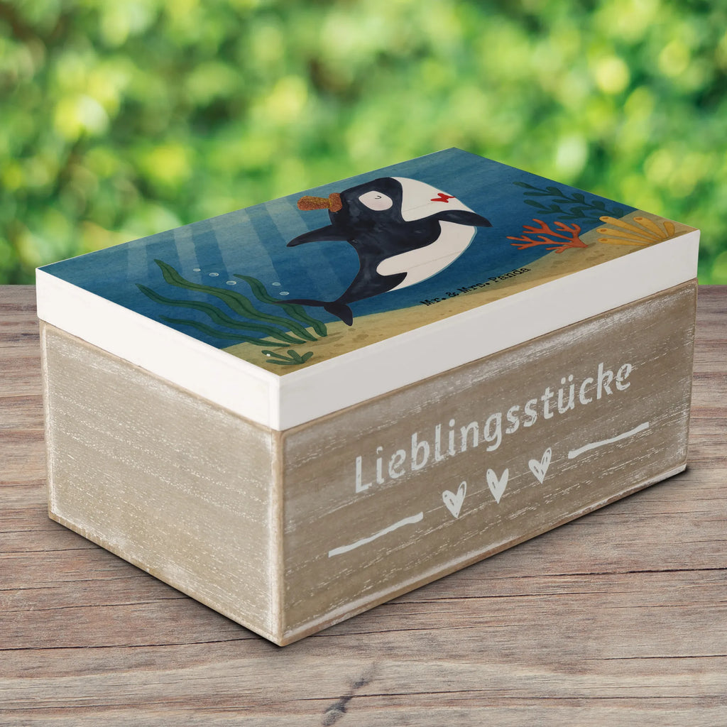 Holzkiste Orca Zylinder Design Schatulle, Holzkiste, XXL, Truhe, Dekokiste, Erinnerungsbox, Geschenkbox, Erinnerungskiste, Schatzkiste, Geschenkdose, Aufbewahrungsbox, Kiste, Meerestiere, Meer, Urlaub, Geburtstag, Konfetti, Glitzer, Fete, Fest, Feier, Orca, Narwal, Glückwunsch, Glitter