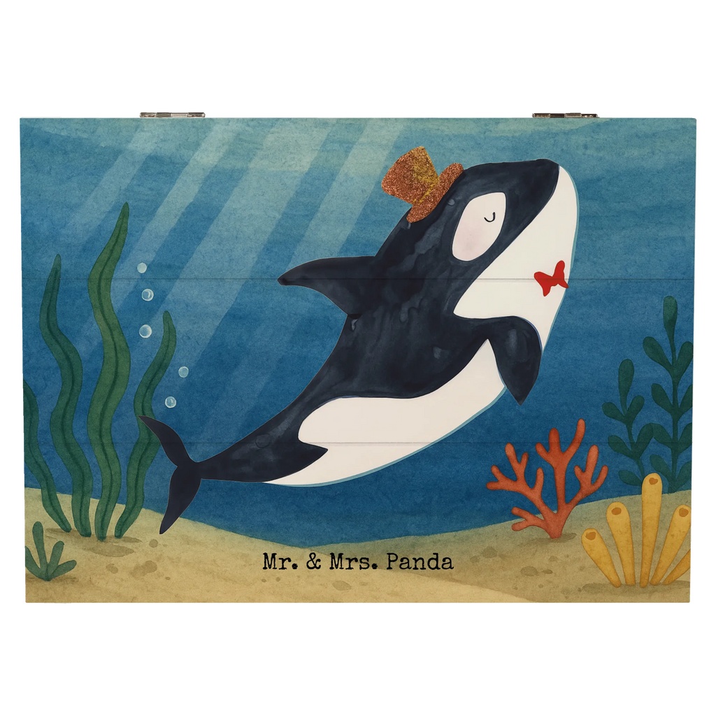 Holzkiste Orca Zylinder Design Schatulle, Holzkiste, XXL, Truhe, Dekokiste, Erinnerungsbox, Geschenkbox, Erinnerungskiste, Schatzkiste, Geschenkdose, Aufbewahrungsbox, Kiste, Meerestiere, Meer, Urlaub, Geburtstag, Konfetti, Glitzer, Fete, Fest, Feier, Orca, Narwal, Glückwunsch, Glitter