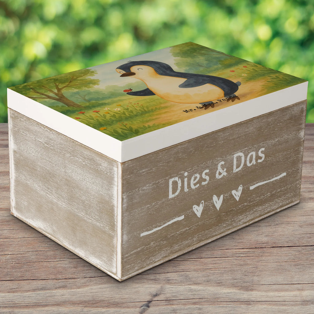 Holzkiste Pinguin Marienkäfer Design Geschenkbox, Geschenkdose, Erinnerungskiste, Schatulle, Aufbewahrungsbox, Erinnerungsbox, Truhe, Kiste, Schatzkiste, Dekokiste, Holzkiste, XXL, Pinguin, Lebensfreude, Marienkäfer, Wunder, Freude, Pinguine, Glück, Liebe