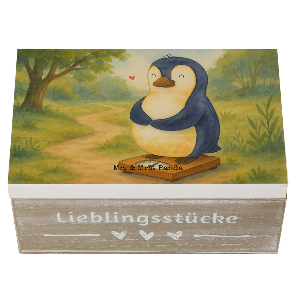 Skrzynia drewniana Pingwin dieta Design XXL, Geschenkbox, Erinnerungskiste, Holzkiste, Schatzkiste, Geschenkdose, Erinnerungsbox, Dekokiste, Truhe, Kiste, Aufbewahrungsbox, Schatulle, Pinguin, Gewicht, Körperliebe, Pinguine, Selbstrespekt, Abspecken, Motivation, Diät, Selbstliebe, Abnehmen